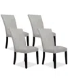 Macy's Kellet 4 Pc. Velvet Dining Chair Set In Grey