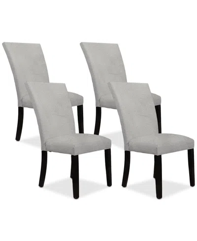 Macy's Kellet 4 Pc. Velvet Dining Chair Set In Grey