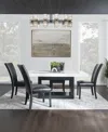 Macy's Kellet 5 Pc. Rectangular Marble Dining Set (table & 4 Side Chairs), Created For  In Black