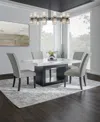 Macy's Kellet 5 Pc. Rectangular Marble Dining Set (table & 4 Side Chairs), Created For  In Grey