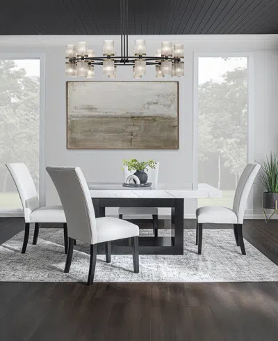 Macy's Kellet 5 Pc. Rectangular Marble Dining Set (table & 4 Side Chairs), Created For  In White