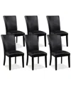 Macy's Kellet 6 Pc. Faux Leather Dining Chair Set In Black