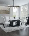 Macy's Kellet 7 Pc. Rectangular Marble Dining Set (table & 6 Side Chairs), Created For  In White