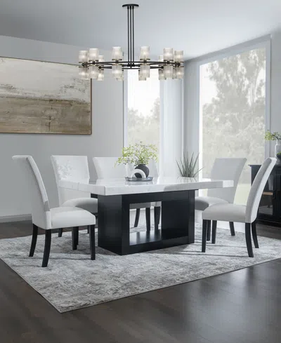 MACY'S KELLET 7 PC. RECTANGULAR MARBLE DINING SET (TABLE & 6 SIDE CHAIRS), CREATED FOR MACY'S