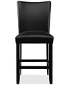 Macy's Kellet Faux Leather Counter Height Chair In Black