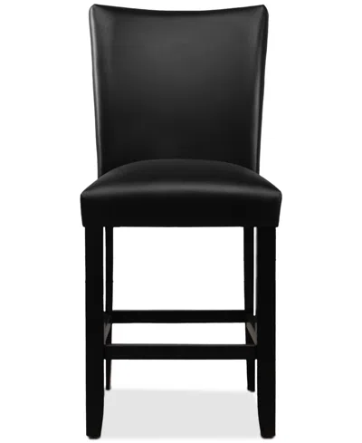 Macy's Kellet Faux Leather Counter Height Chair In Black