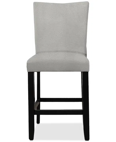 Macy's Kellet Grey Velvet Counter Height Chair