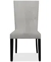 Macy's Kellet Grey Velvet Side Chair In Grey