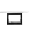 Macy's Kellet Rectangular Marble Dining Table In White,black