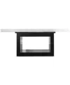 Macy's Kellet Rectangular Marble Dining Table In White,black