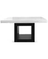 Macy's Kellet Square Marble Dining Table In White,black
