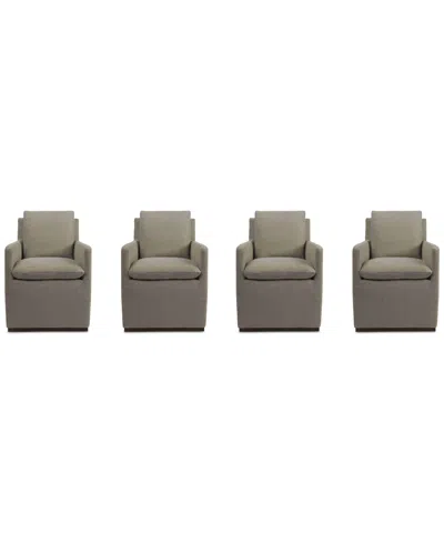 Macy's Kenity Ii 4-pc. Arm Chair Set, Created For  In Flax