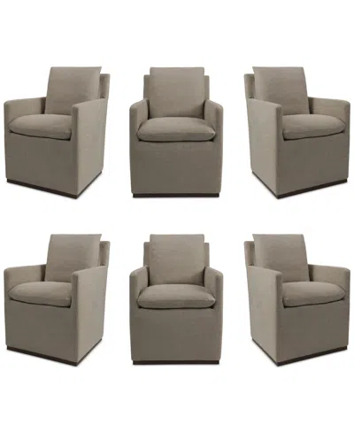 Macy's Kenity Ii 6-pc. Arm Chair Set, Created For  In Flax