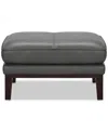 Macy's Kettner 32" Leather Ottoman, Created For  In Charcoal