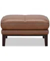 Macy's Kettner 32" Leather Ottoman, Created For  In Russet