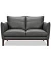 Macy's Kettner 58" Leather Loveseat, Created For  In Charcoal