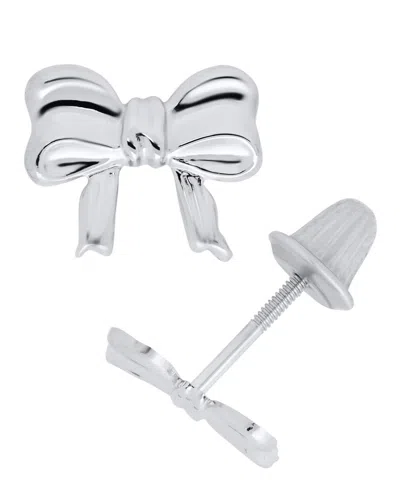 Macy's Kids' Bow Earrings In Sterling Silver