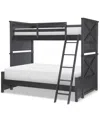 Macy's Kitt Twin Over Full Bunk Bed In Black