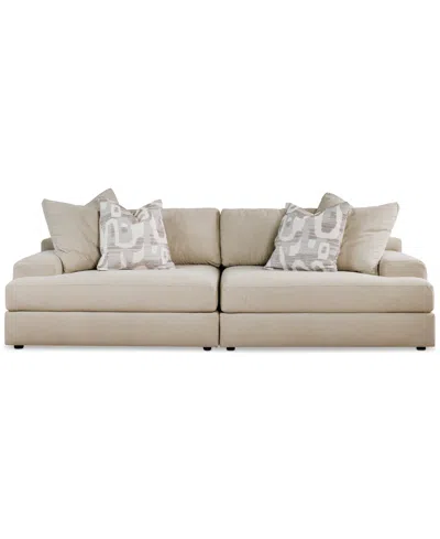 Macy's Klarke 2-pc. Sofa With Deep Seating, Exclusively At  In Platinum