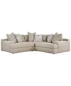 Macy's Klarke 3-pc. L Sectional With Deep Seating, Exclusively At  In Platinum