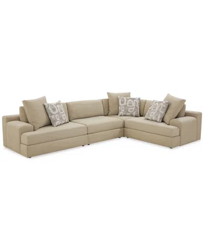 Macy's Klarke 4-pc. L Sectional, Exclusively At  In Platinum