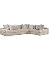 Macy's Klarke 4-pc. L Sectional With Deep Seating, Exclusively At  In Platinum