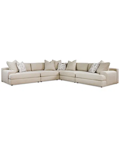 Macy's Klarke 5-pc. L Sectional With Deep Seating, Exclusively At  In Platinum