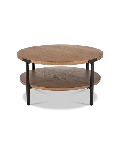 Macy's Knox 35" Wood Round Coffee Table In Brown