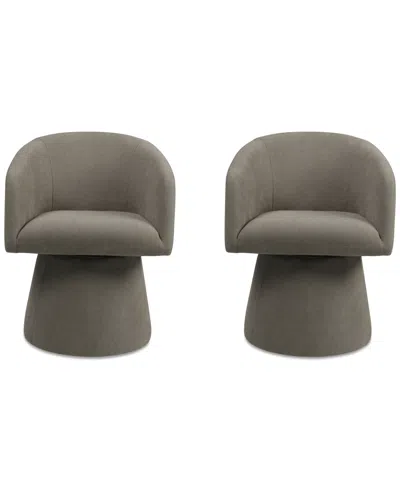 Macy's Korder 2-pc. Arm Swivel Chair Set, Created For  In Pewter