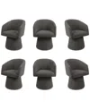 Macy's Korder 6-pc. Arm Swivel Chair Set, Created For  In Pewter