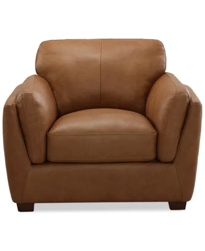 Macy's Korder Leather Chair, Created For  In Tumbleweed