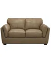 Macy's Korder Leather Loveseat, Created For  In Buff