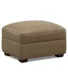 Macy's Korder Leather Ottoman, Created For  In Buff