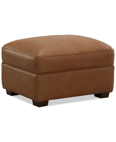 Macy's Korder Leather Ottoman, Created For  In Tumbleweed