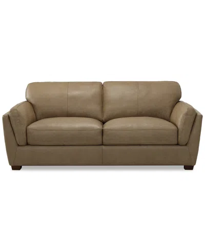 Macy's Korder Leather Sofa, Created For  In Buff
