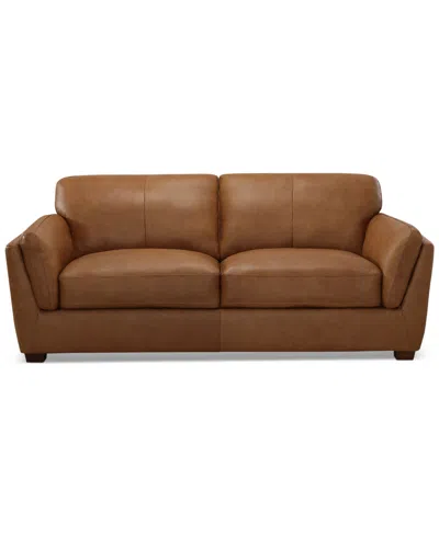 Macy's Korder Leather Sofa, Created For  In Tumbleweed