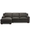 Macy's Kovner 2-pc. Leather Sectional Chaise And Sofa Set, Created For  In Mink