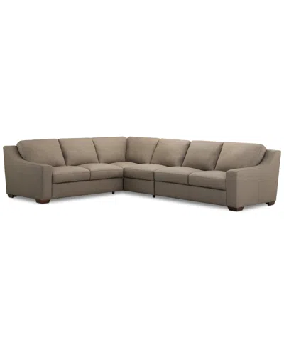 MACY'S CLOSEOUT! KOVNER 4-PC. LEATHER SECTIONAL L-SHAPED SET, CREATED FOR MACY'S
