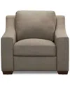Macy's Kovner Leather Armchair, Created For  In Light Grey