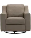 Macy's Kovner Leather Glider & Swivel Arm Chair, Created For  In Light Grey