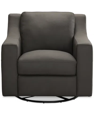 Macy's Kovner Leather Glider & Swivel Arm Chair, Created For  In Mink