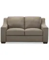 Macy's Kovner Leather Loveseat, Created For  In Light Grey