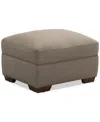 Macy's Kovner Leather Ottoman, Created For  In Light Grey