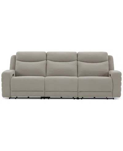 Macy's Kristyan 3-pc. Fabric Sofa With 3 Power Recliners, Exclusively At  In Gray