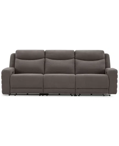Macy's Kristyan 3-pc. Fabric Sofa With 3 Power Recliners, Exclusively At  In Gray