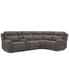 Macy's Kristyan 5-pc. Fabric Sectional With 2 Power Recliners And Console, Exclusively At