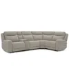 Macy's Kristyan 5-pc. Fabric Sectional With 2 Power Recliners And Console, Exclusively At