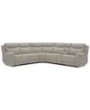 Macy's Kristyan 6-pc. Fabric Sectional With 2 Power Recliners And Console, Exclusively At