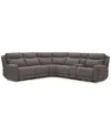 Macy's Kristyan 6-pc. Fabric Sectional With 2 Power Recliners And Console, Exclusively At