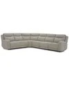 Macy's Kristyan 6-pc. Fabric Sectional With 2 Power Recliners, Exclusively At